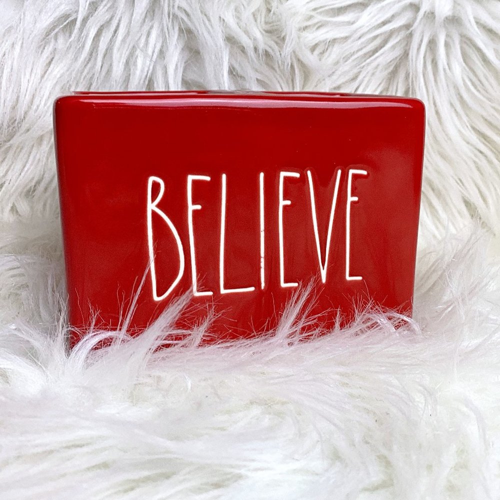 Rae Dunn Believe Ceramic Holiday Organizer Holder - Picture 1 of 12